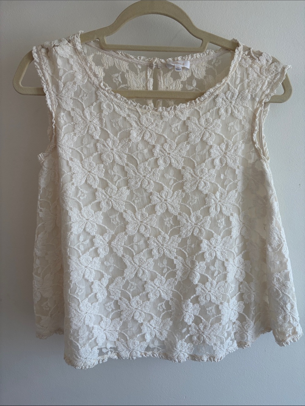 Wilfred White Floral Lace Sleeveless Blouse